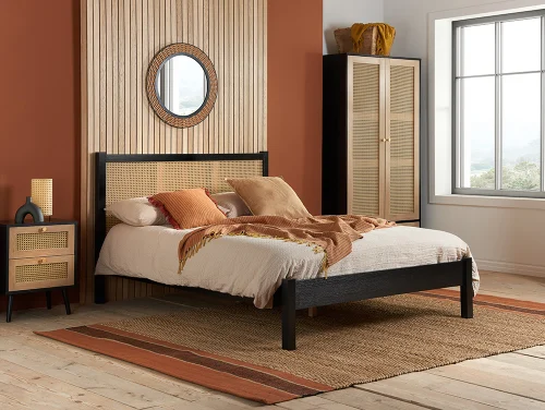 Birlea Croxley Rattan and Black Bedroom Furniture Birlea Croxley Rattan and Black Bedroom Furniture