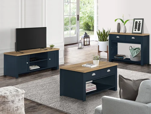 Birlea Highgate Navy and Oak Living Room Furniture Birlea Highgate Navy and Oak Living Room Furniture