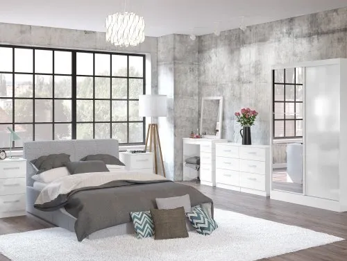 Birlea Lynx White High Gloss Bedroom Furniture Birlea Lynx White High Gloss Bedroom Furniture