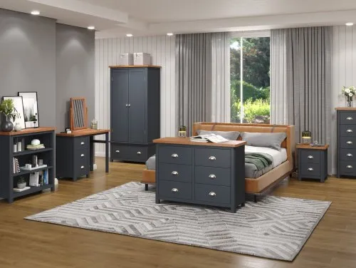 Core Dunkeld Midnight Blue and Oak Bedroom Furniture Core Dunkeld Midnight Blue and Oak Bedroom Furniture
