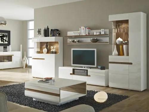 Furniture To Go Chelsea White Gloss and Oak Living Room Furniture Furniture To Go Chelsea White Gloss and Oak Living Room Furniture