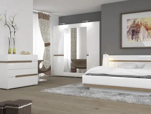 Furniture To Go Chelsea White High Gloss and Oak Bedroom Furniture Furniture To Go Chelsea White High Gloss and Oak Bedroom Furniture