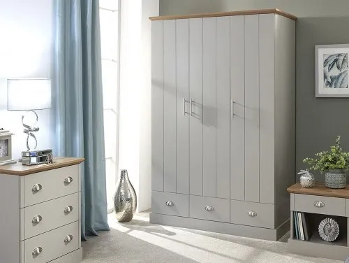 GFW Kendal Light Grey and Oak Bedroom Furniture GFW Kendal Light Grey and Oak Bedroom Furniture