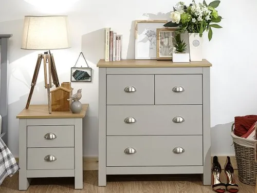 GFW Lancaster Light Grey and Oak Bedroom Furniture GFW Lancaster Light Grey and Oak Bedroom Furniture