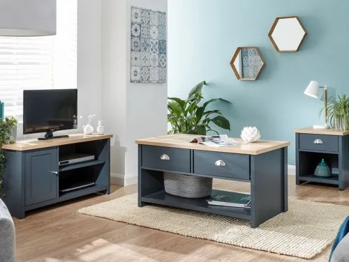 GFW Lancaster Slate Blue and Oak Living Room Furniture GFW Lancaster Slate Blue and Oak Living Room Furniture