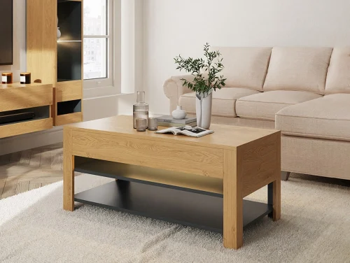 GFW Leon Oak and Anthracite Living Room Furniture GFW Leon Oak and Anthracite Living Room Furniture