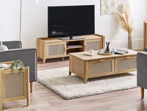 Julian Bowen Sydney Oak and Rattan Effect Living Room Furniture Julian Bowen Sydney Oak and Rattan Effect Living Room Furniture