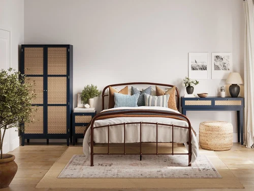 LPD Bordeaux Rattan and Blue Bedroom Furniture LPD Bordeaux Rattan and Blue Bedroom Furniture