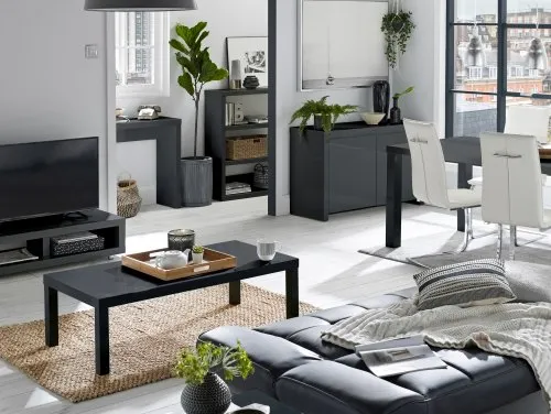 LPD Puro Charcoal High Gloss Living Room Furniture LPD Puro Charcoal High Gloss Living Room Furniture