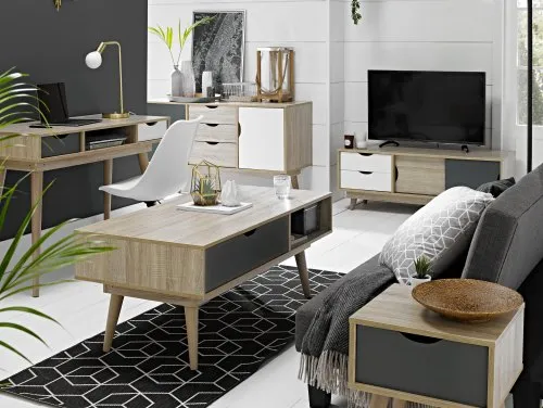 LPD Scandi Oak and Grey Living Room Furniture LPD Scandi Oak and Grey Living Room Furniture