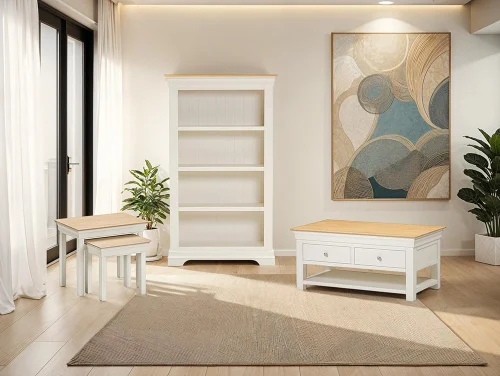 Seconique Bordeaux Ivory and Oak Assembled Living Room Furniture Seconique Bordeaux Ivory and Oak Assembled Living Room Furniture