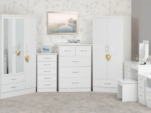 Seconique Nevada White High Gloss Bedroom Furniture Seconique Nevada White High Gloss Bedroom Furniture
