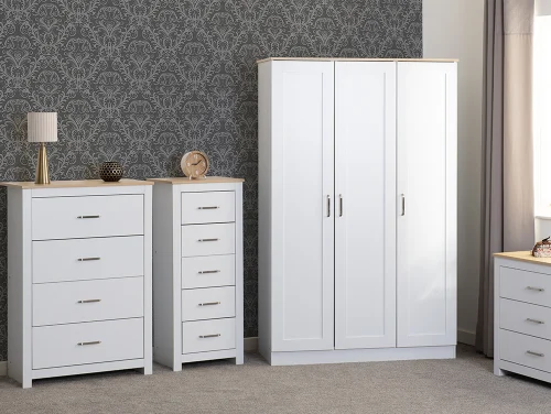 Seconique Portland White and Oak Bedroom Furniture Seconique Portland White and Oak Bedroom Furniture