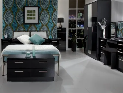 Welcome Knightsbridge Black High Gloss Assembled Bedroom Furniture Welcome Knightsbridge Black High Gloss Assembled Bedroom Furniture