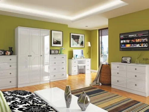 Welcome Pembroke White High Gloss Assembled Bedroom Furniture Welcome Pembroke White High Gloss Assembled Bedroom Furniture