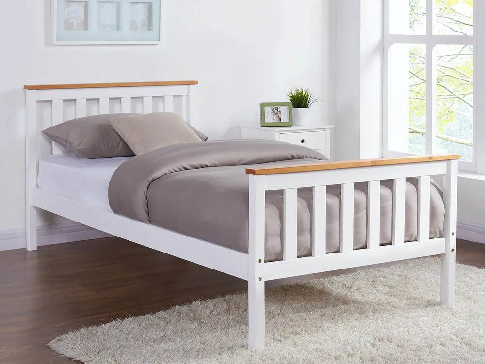 TGC TGC Woodford 3ft Single White and Oak Wooden Bed Frame