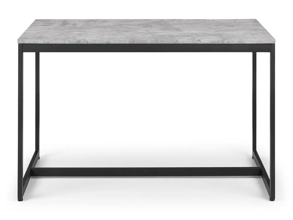 Julian Bowen Julian Bowen Staten Concrete Effect and Black Dining Table and 2 Bench Set