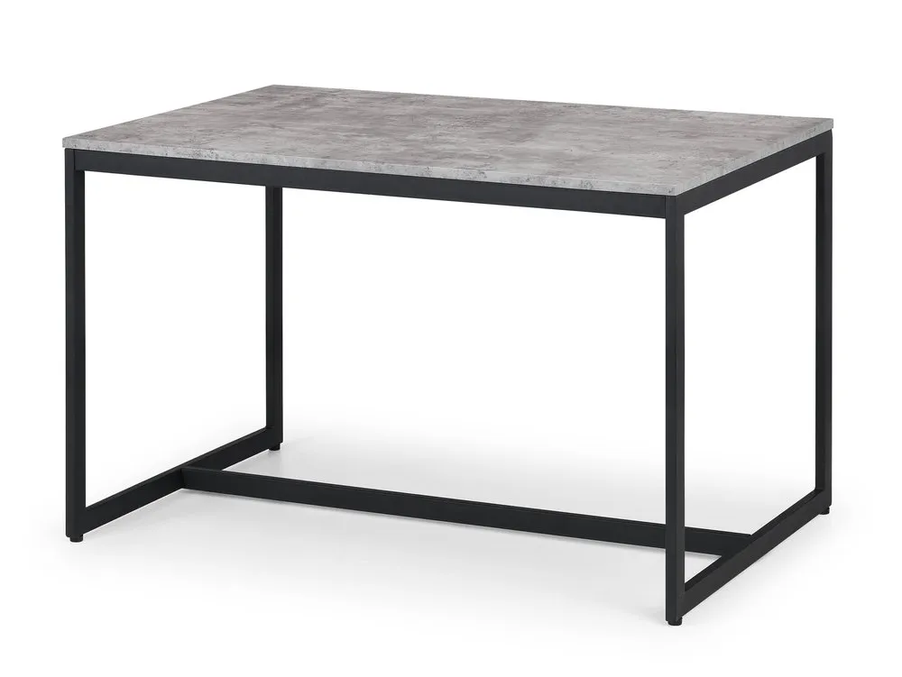 Julian Bowen Julian Bowen Staten Concrete Effect Dining Table with 2 Soho Black Chairs and Bench Set