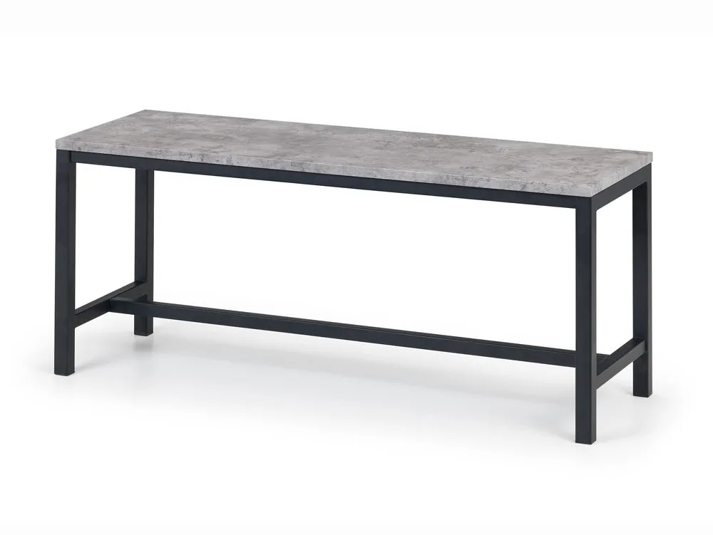 Julian Bowen Julian Bowen Staten Concrete Effect Dining Table with 2 Soho Black Chairs and Bench Set