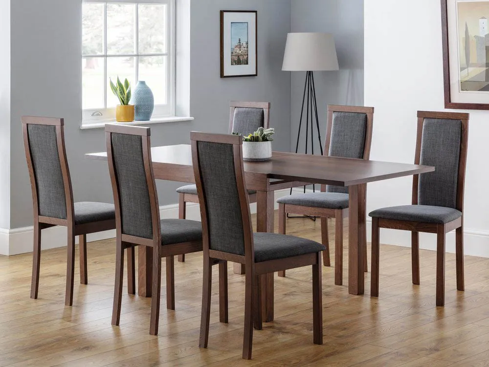 Julian Bowen Julian Bowen Melrose Walnut Extending Dining Table and 6 Chairs Set