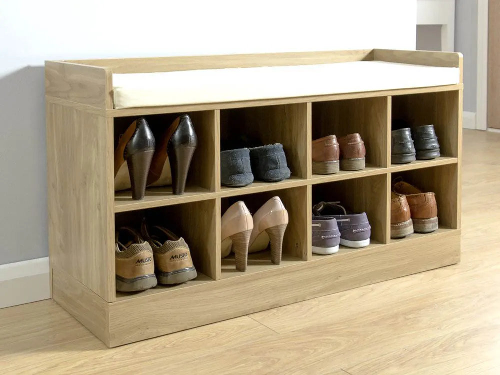 GFW GFW Kempton Oak 2 Tier Shoe Bench