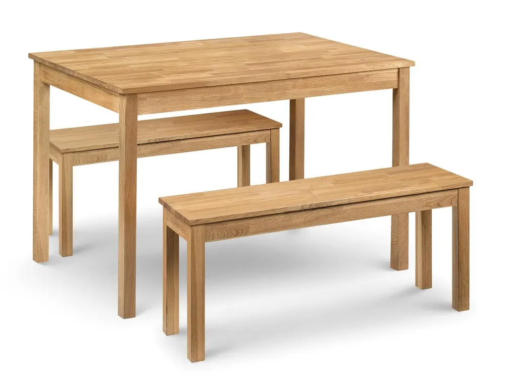 Julian Bowen Julian Bowen Coxmoor Oak Dining Table and 2 Bench Set