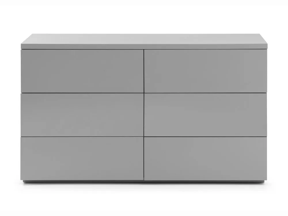 Julian Bowen Julian Bowen Monaco Grey High Gloss 6 Drawer Wide Chest