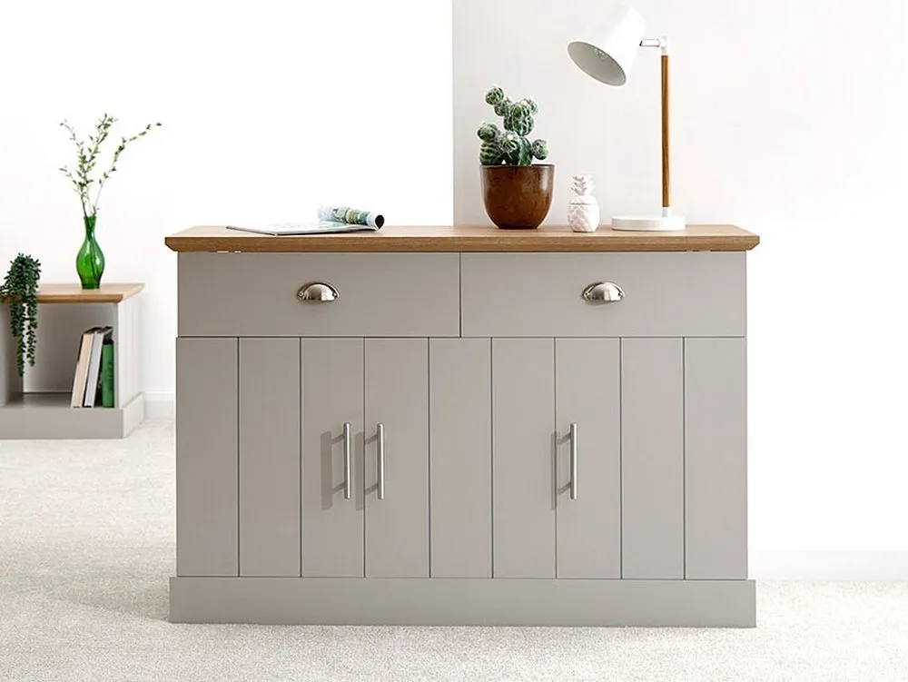 GFW GFW Kendal Grey and Oak 3 Door 2 Drawer Large Sideboard