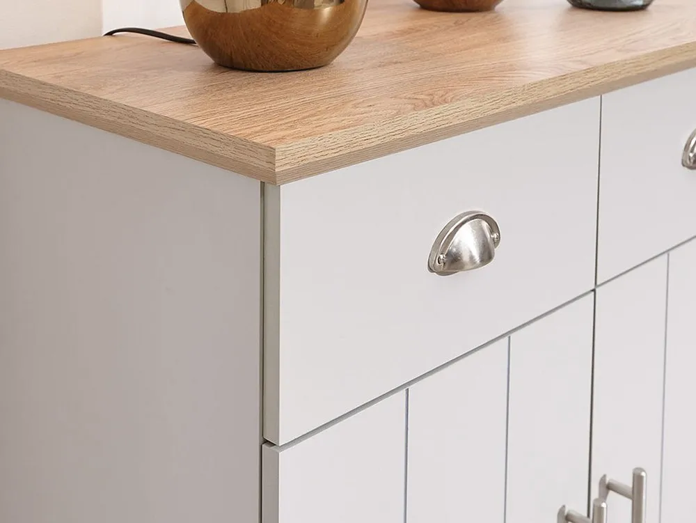 GFW GFW Kendal Grey and Oak 2 Door 2 Drawer Compact Sideboard