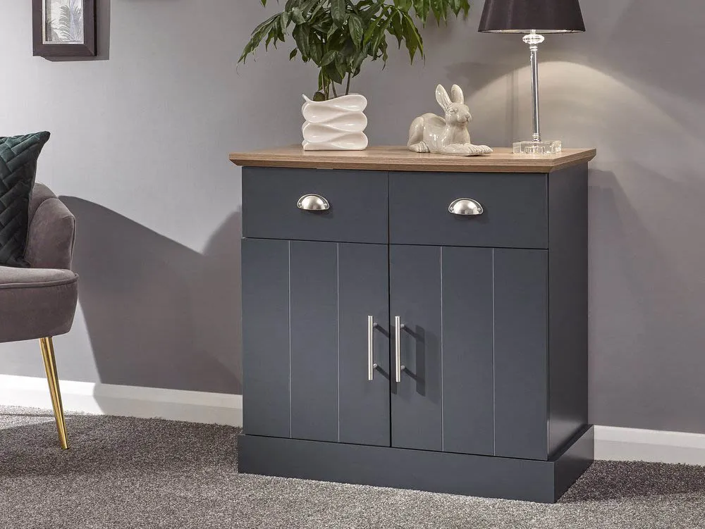 GFW GFW Kendal Slate Blue and Oak 2 Door 2 Drawer Compact Sideboard