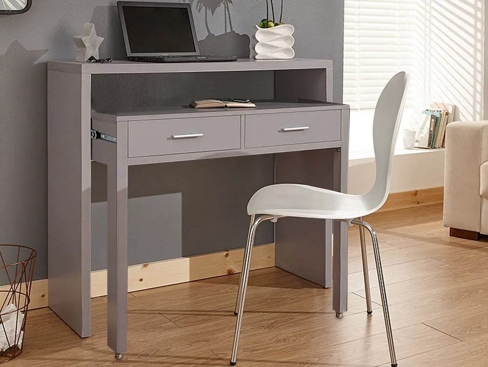 GFW GFW Regis Grey 2 Drawer Extending Console Desk