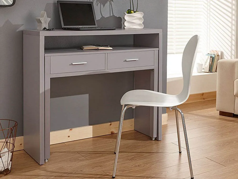 GFW GFW Regis Grey 2 Drawer Extending Console Desk