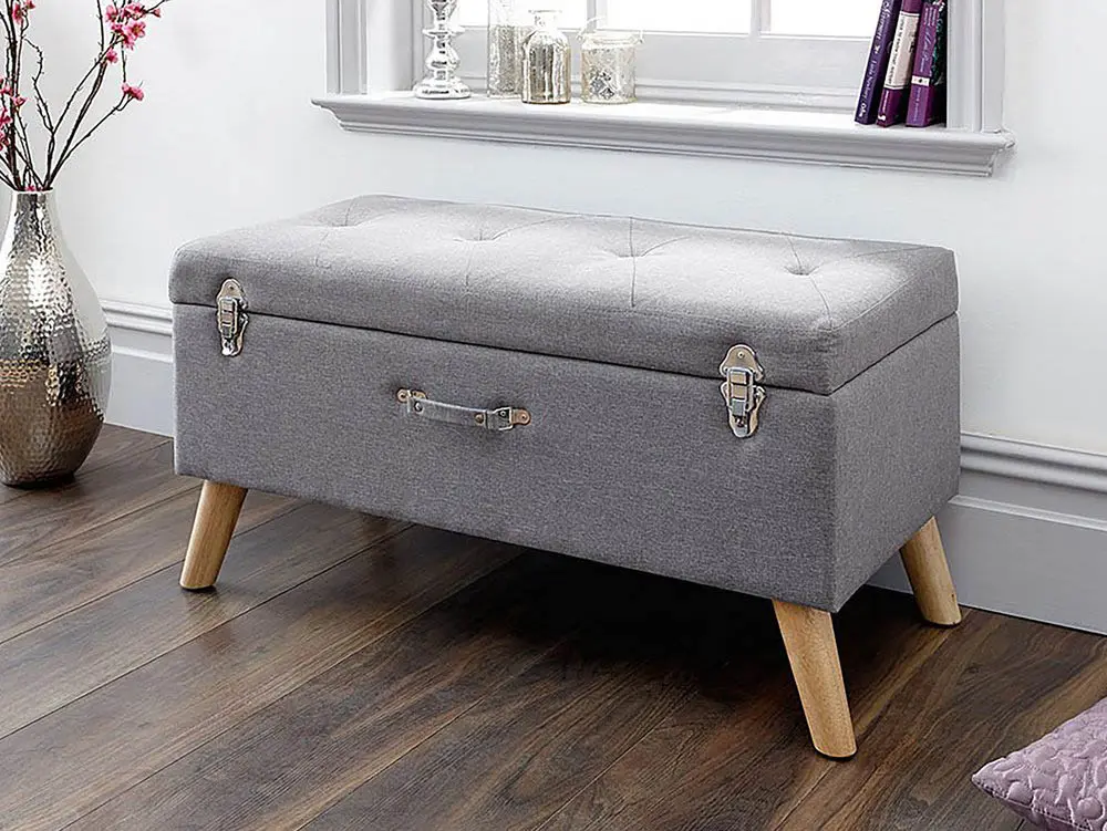 GFW GFW Minstrel Light Grey Fabric Blanket Box (Assembled)