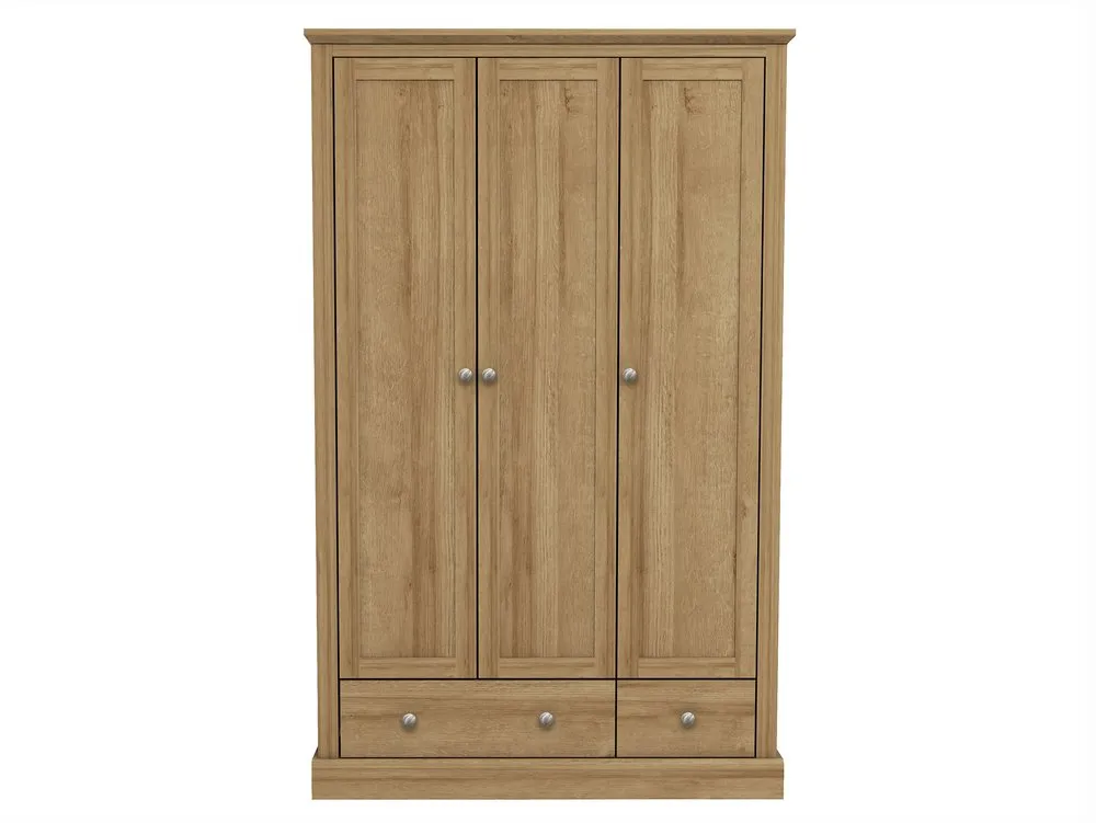 LPD LPD Devon 3 Door 2 Drawer Oak Triple Wardrobe