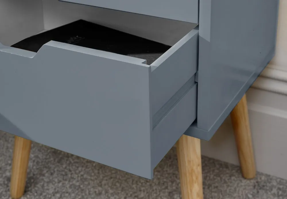 GFW GFW Nyborg 2 Drawer Dark Grey Bedside Table