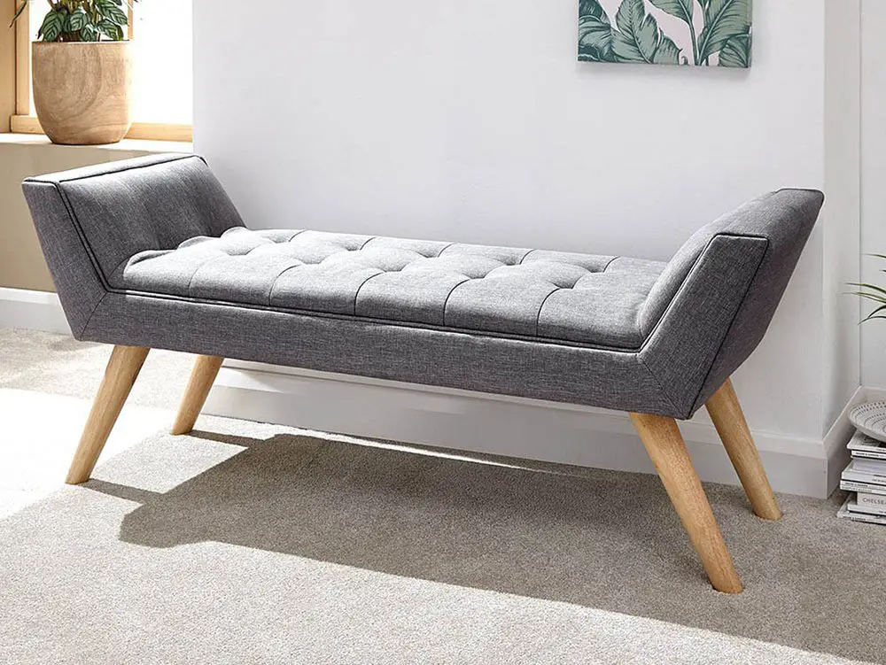 GFW GFW Milan Dark Grey Fabric Bench