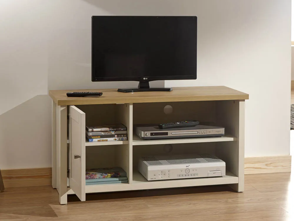 GFW GFW Lancaster Cream and Oak 1 Door Small TV Cabinet