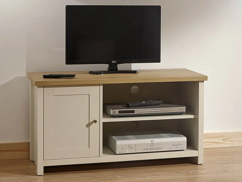 GFW GFW Lancaster Cream and Oak 1 Door Small TV Cabinet