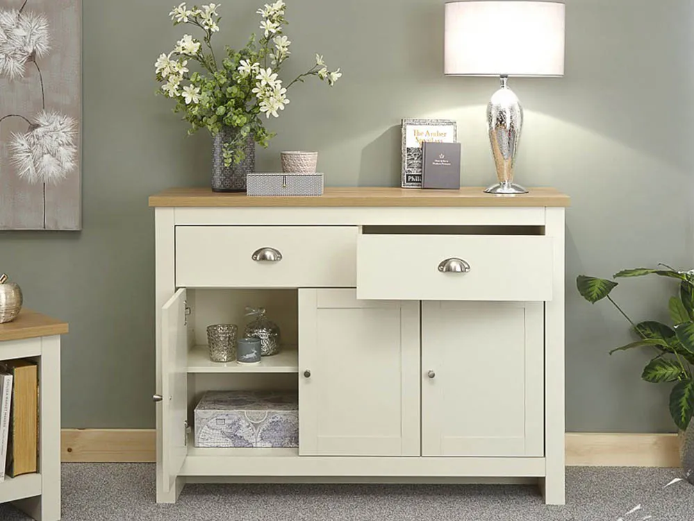 GFW GFW Lancaster Cream and Oak 3 Door 2 Drawer Large Sideboard