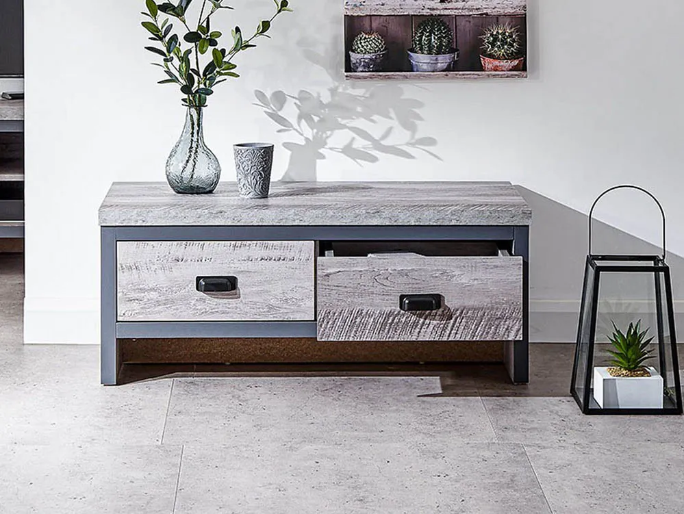 GFW GFW Boston Grey Wood Effect 2 Drawer Coffee Table