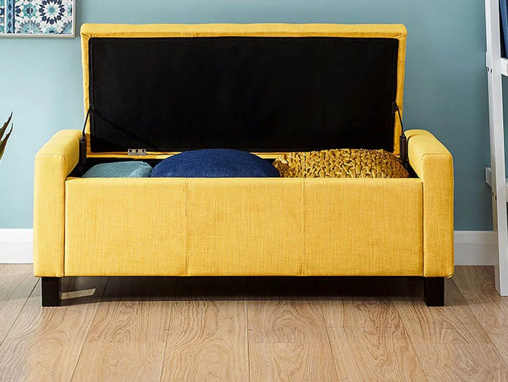 GFW GFW Verona Mustard Fabric Ottoman Storage Bench