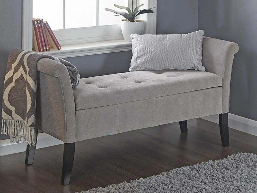 GFW GFW Balmoral Silver Fabric Ottoman Window Seat