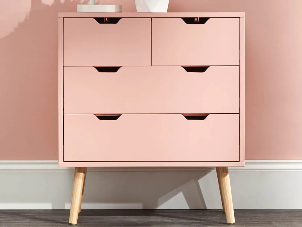 GFW GFW Nyborg Coral Pink 2+2 Drawer Chest of Drawers