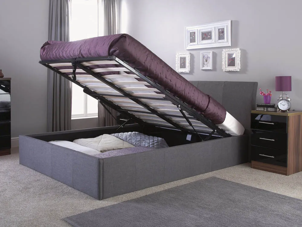 GFW GFW Ascot 4ft6 Double Grey Fabric Ottoman Bed Frame