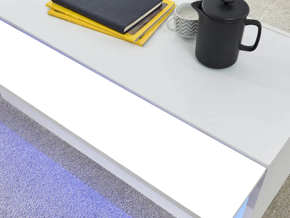 GFW GFW Galicia White Coffee Table with LED Lighting