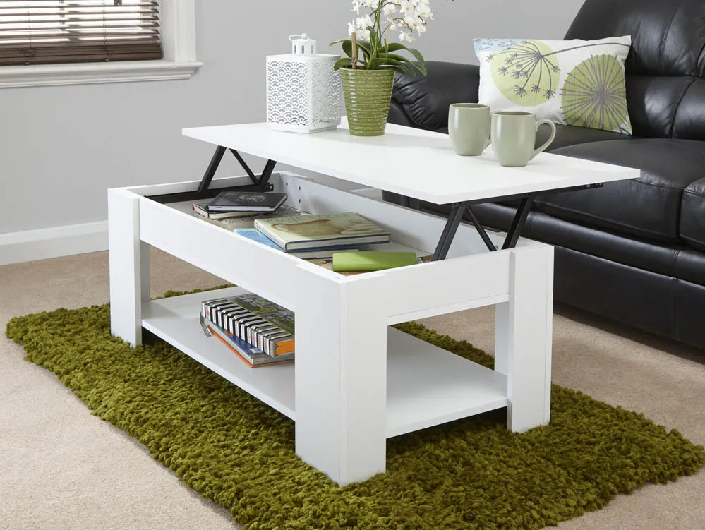 GFW GFW Arvika White Lift Up Coffee Table