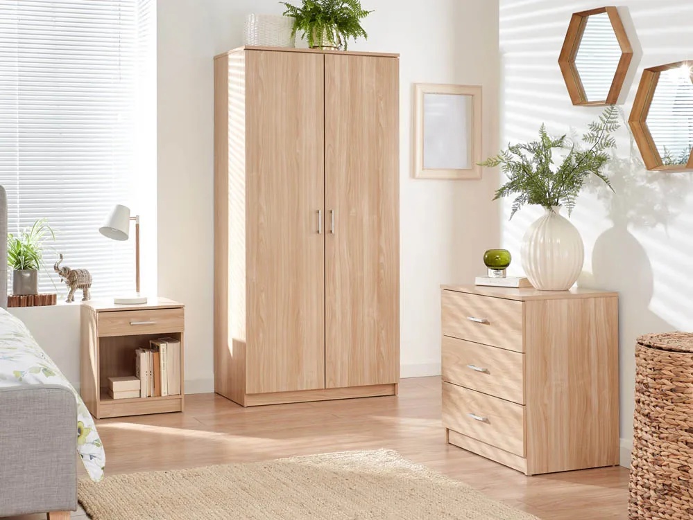 GFW GFW Panama Oak 3 Piece Bedroom Furniture Package