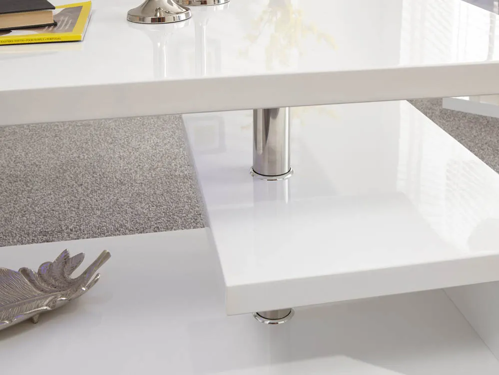 GFW GFW Polar White High Gloss Coffee Table with LED Lighting