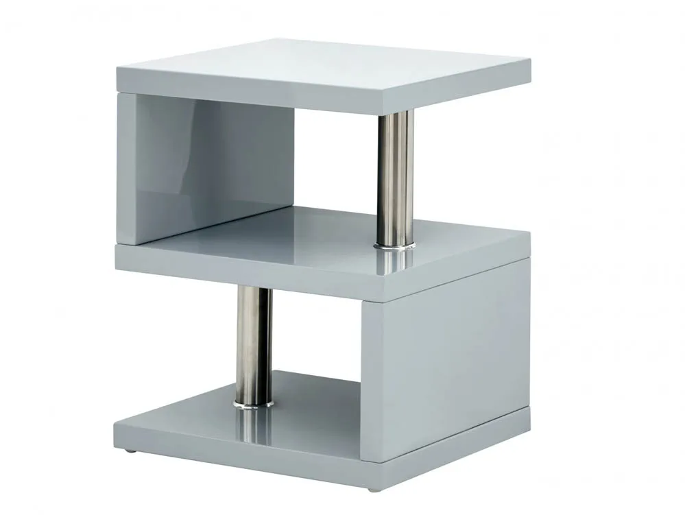 GFW GFW Polar Grey High Gloss Lamp Table with LED Lighting