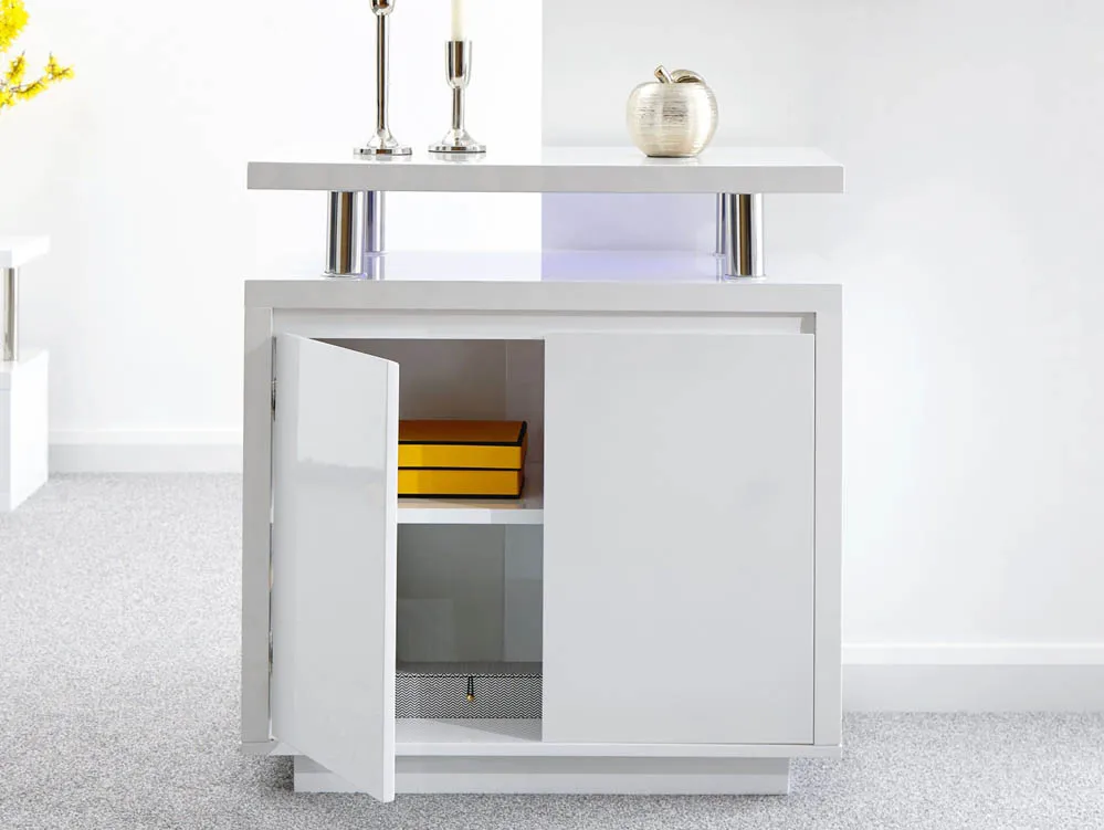 GFW GFW Polar White High Gloss 2 Door Sideboard with LED Lighting